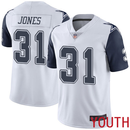 Youth Dallas Cowboys Limited White Byron Jones #31 Rush Vapor Untouchable NFL Jersey->women nfl jersey->Women Jersey